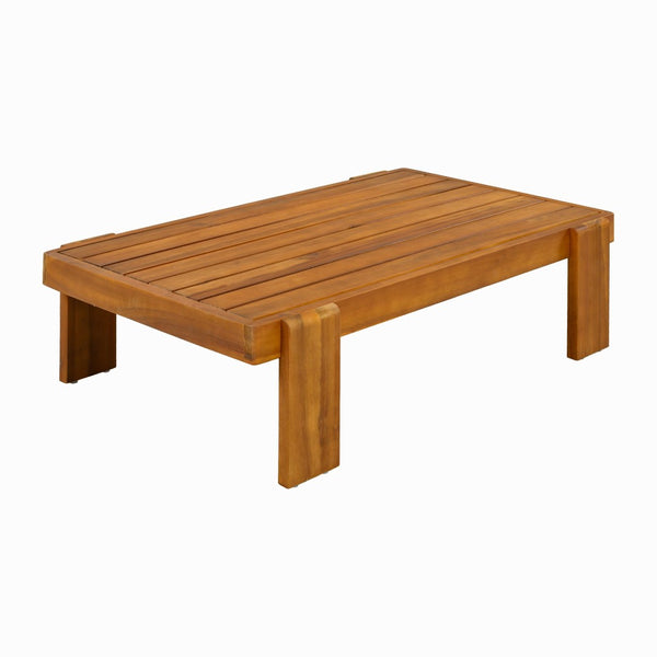English Elm Patio Acacia Wood Loveseat and Coffee Table Set for Outdoor Lounge Spaces N776P387848D