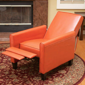 English Elm Recliner Pushback Accent Chair Floral Fabric Upholstered for Living Room Comfort 52422.00PUORG