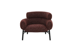 English Elm Mardi Burgundy Tweed Chair with Wooden Frame, KD Legs & Full Foam Seat — 10" Clearance, 220lb Capacity B2726P309302