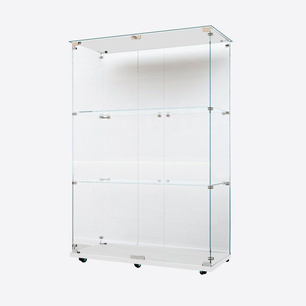 English Elm Tempered Glass Display Cabinet With Bluetooth Led Light, Lockable Storage For Wine & Collectibles W3155P268184-GIGA