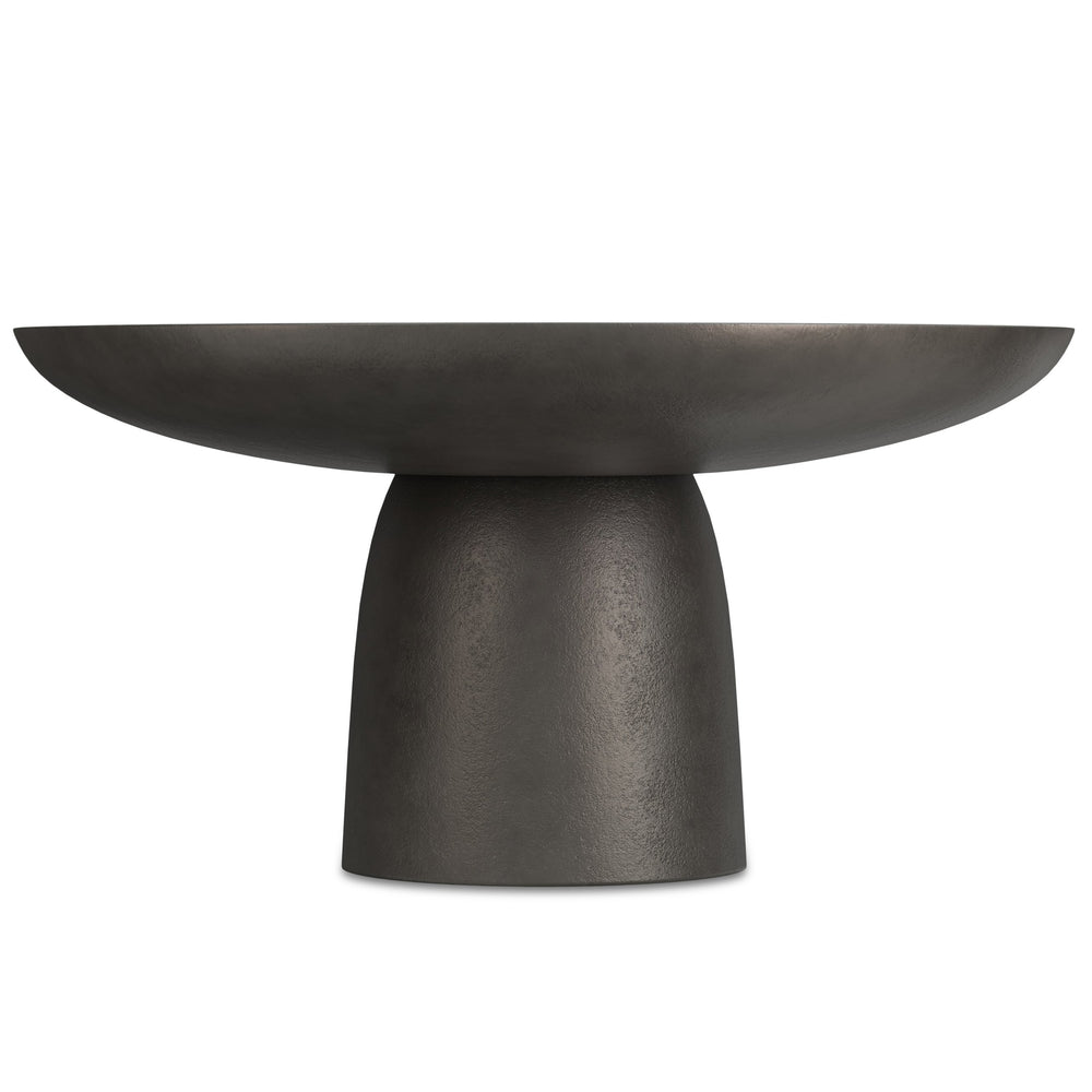 English Elm Alexa Hand-Finished Black Nickel 30" Round Cast Aluminum Pedestal Coffee Table, Industrial Chic B136P239028