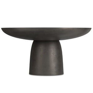 English Elm Alexa Hand-Finished Black Nickel 30" Round Cast Aluminum Pedestal Coffee Table, Industrial Chic B136P239028
