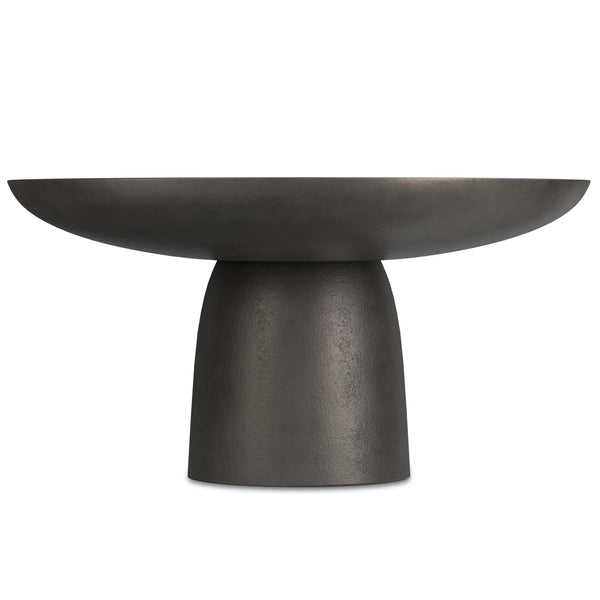English Elm Alexa Hand-Finished Black Nickel 30" Round Cast Aluminum Pedestal Coffee Table, Industrial Chic B136P239028
