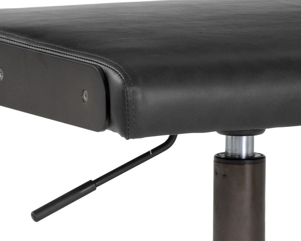 Sunpan Davis Armless Office Chair with Scandinavian Style, Industrial Flair & Exposed Steel Frame Design Dark Bronze / Onyx