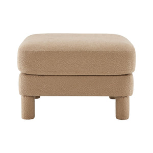 English Elm Lucas Modern Bouclé Ottoman with Wooden Frame, Plush Foam & Coil Support for Stylish Comfort and Durability Coffee W3041P337409