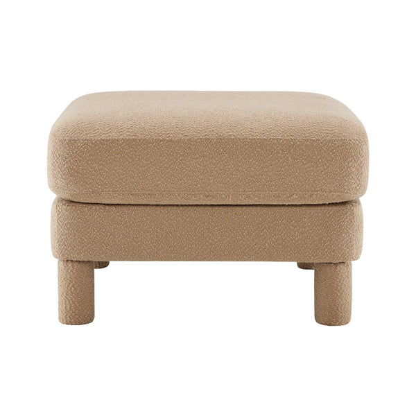 English Elm Lucas Modern Bouclé Ottoman with Wooden Frame, Plush Foam & Coil Support for Stylish Comfort and Durability Coffee W3041P337409