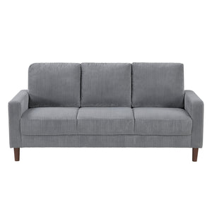 English Elm Modern 2-Piece Sofa Set - Gray Corduroy Loveseat & Sofa, Plush Comfort For Your Living Room Space B011S01843