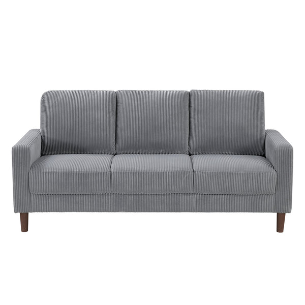 English Elm Modern 2-Piece Sofa Set - Gray Corduroy Loveseat & Sofa, Plush Comfort For Your Living Room Space B011S01843