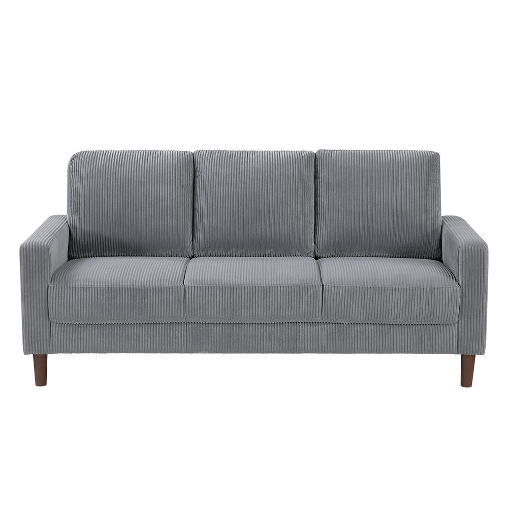 English Elm Modern Track Arm Sofa with Soft Corduroy Upholstery, Plush Cushions and Faux Wood Legs for Living Room Comfort Gray 68 L x 26 W x 18 H B011P362569