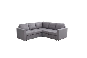 English Elm Sectional Sofa Bed - Modern Grey Space-Saving Design, Easy Assembly, And Plush Comfort For Small Spaces B205S00042-GIGA
