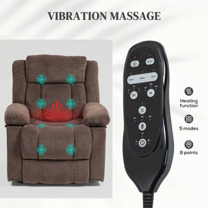 English Elm Power Lift Recliner Chair with Massage Heat Pu Leather and Usb Port for Living Room T3971P405213