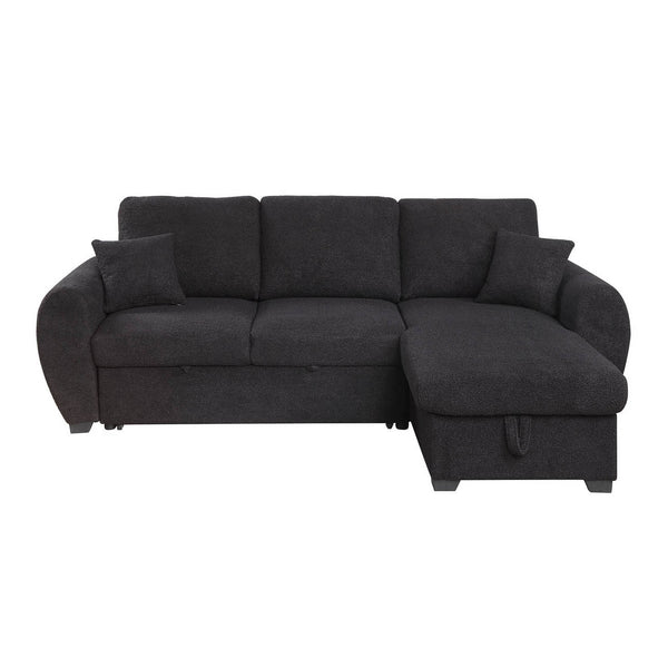 English Elm Teddy Plush Reversible Sleeper Sectional Sofa with Storage Chaise, Teddy Fleece Comfort & Easy Conversion B016S00053