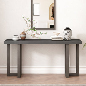 English Elm U_Style Modern Geometric Console Table With Solid Pine Legs For Entryway, Living Room, And Hallway Decor N711P289128D-GIGA