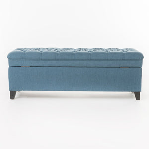 English Elm Christopher Knight Home® - Juliana Versatile Blue Storage Ottoman: Stylish Seating, Hidden Storage & Timeless Design For Any Room 57741.00BLU