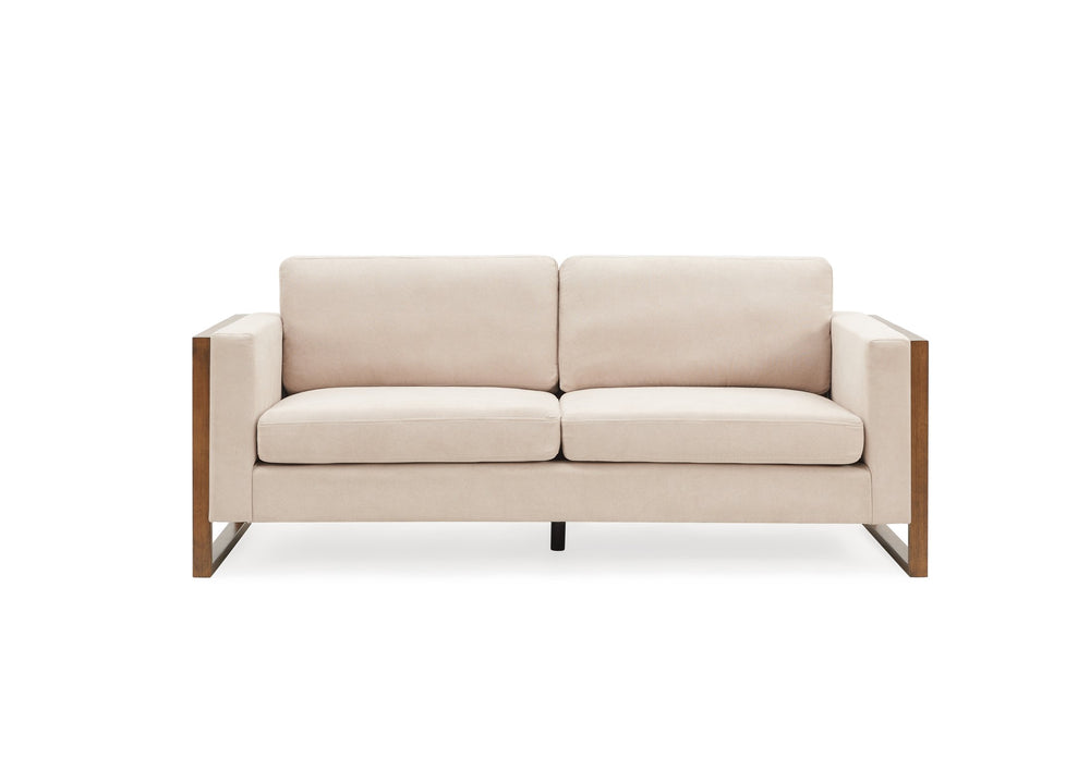 English Elm Christopher Knight Home® - 79" Modern Sofa Solid Wood Legs 3-Seater — Streamlined Mid-Century Design, Durable Frame Comfortably Seats Three taupe N773P249241T