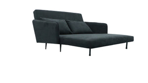 English Elm Leandro Convertible Loveseat Sleeper Foam Cushions Iron Legs Studio Apartment Sofa Black B2749P413199