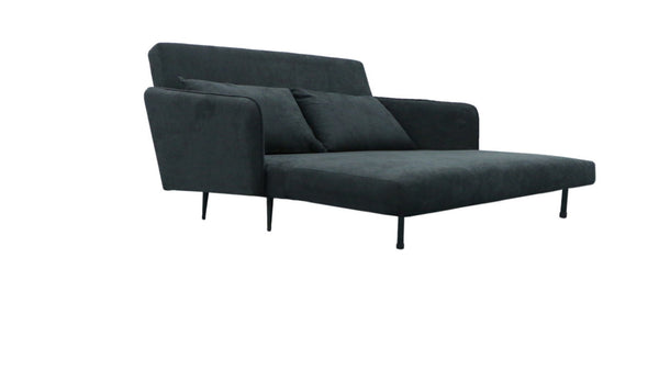 English Elm Leandro Convertible Loveseat Sleeper Foam Cushions Iron Legs Studio Apartment Sofa Black B2749P413199