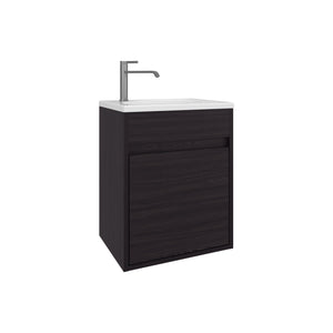English Elm Bathroom Compact Vanity with Sink and Single Door Cabinet, Engineered Wood, Modern Minimalist Design Black 23.62 L x 20.87 W x 11.42 H B097P350312