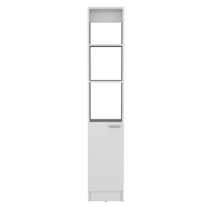 English Elm Parks Linen Bathroom Storage Cabinet Tall 70.8" White Engineered Wood 6-Shelf One-Door Organizer B070P188844