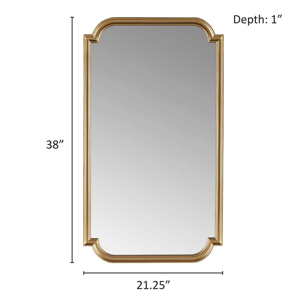 JLA Home Madison Park - Gold Scalloped Wood Wall Mirror with Metallic Gold Frame, Ready-to-Hang Rectangular Accent Piece MP95F-0318