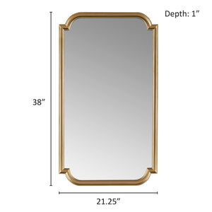 JLA Home Madison Park - Gold Scalloped Wood Wall Mirror with Metallic Gold Frame, Ready-to-Hang Rectangular Accent Piece MP95F-0318
