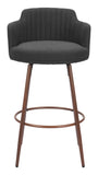 Kono Swivel Barstool - Set of 2 Black & Walnut 110374 Zuo Modern