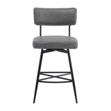 Christopher Knight Home® - Noble House - - 26''Retro Swivel Counter Stools Set Of 2,Grey Counter Stools With Iron Frame,Pu Sponge Cushion,Footrest,Suitable For Kitchen/Bedroom/Dining Room.