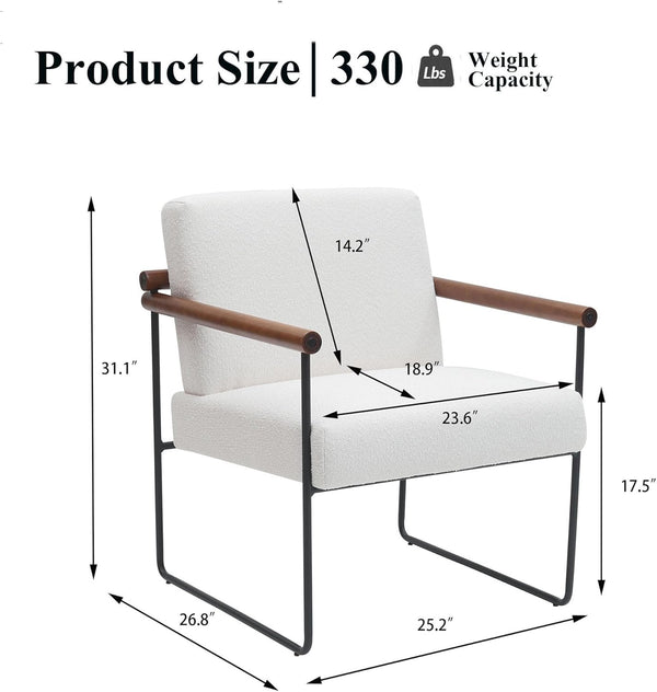 English Elm Modern Boucle Accent Armchair – Chic Lounge Chair With Curved Armrests For Stylish Home Decor Bliss T3903P372604