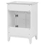 English Elm 24" Bathroom Vanity With Sink, Bathroom Vanity Cabinet With One Flip Drawer and Doors, Solid Wood and Mdf, White