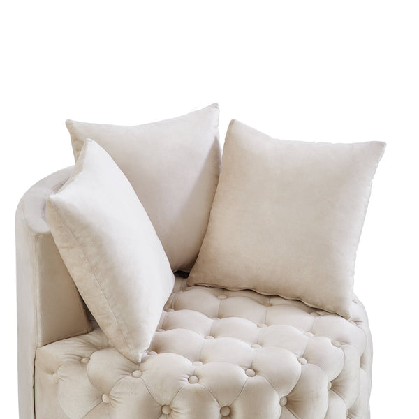 English Elm Contemporary Round Tufted Upholstered Leisure Chair with Crescent Back and Plush Cushion Support taupe W2186P280245