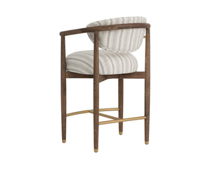 Sunpan SIGRID Counter Stool – Stylish Antique Brown with Gifford Script Upholstery for Ultimate Comfort 112742