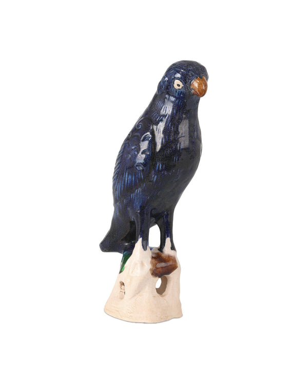 Currey & Company Tang Dynasty Parrots Set Of 2 - Antique Blue Terracotta Incense Holders With Crackle Glaze Finish Blue Terracotta 1200-0993-currey-company
