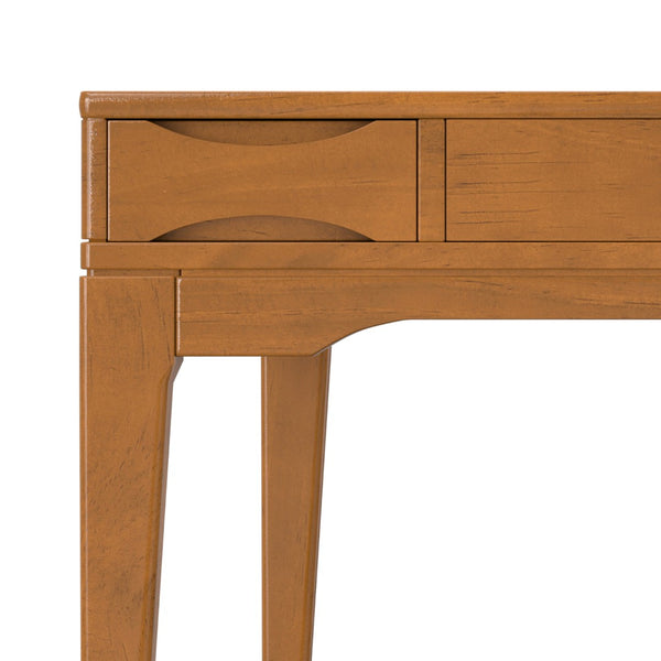English Elm Harper Rubberwood Writing Desk with Keyboard Tray Mid-century Modern Home Office Storage Brown B136P420747