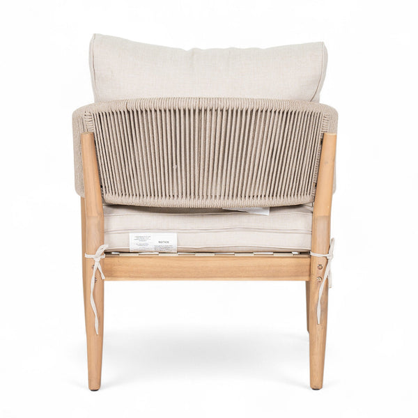 English Elm Christopher Knight Home® - Verona Acacia Wood Outdoor Chat Set with Plush Cushions, Hand-Braided Rope Accents, Weatherproof Finish Beige,Light Brown,Natural VERONA4CTBRN