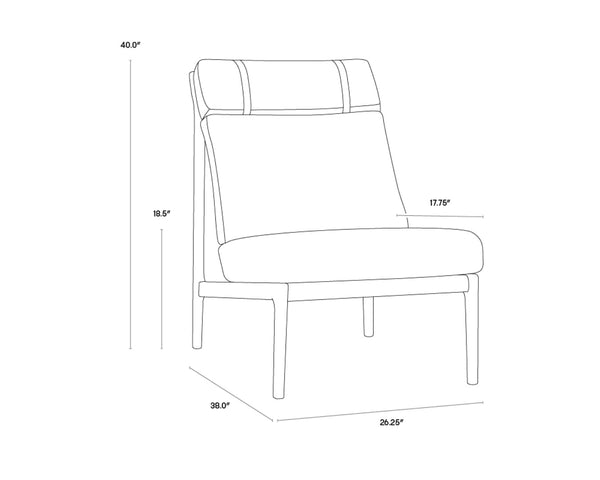 Sunpan ELANOR Lounge Chair - Plush Altro White Upholstery on Light Oak Frame for Stylish Comfort & Elegance 110042
