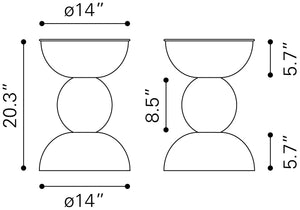 Tripoli Side Table Bronze 109777 Zuo Modern