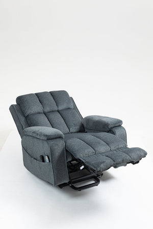 English Elm Oversized Power Lift Recliner with Heat Massage Lay Flat Design and Usb Charging Port Blue-Green W547S00079
