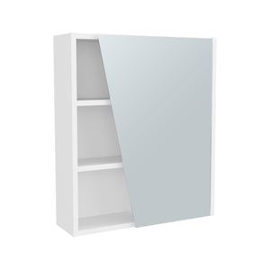 English Elm FM Pinedale Medicine Cabinet with Mirrored Door and Open Shelves, Wall-Mounted Scratch-Resistant Storage White 28.35 L x 22.05 W x 4.72 H B128P301385