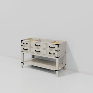 English Elm White Oak Single-Sink Vanity 48" W X 22" D - Modern Design, Soft-Close Drawers & Ample Storage Options B2731P260237-GIGA