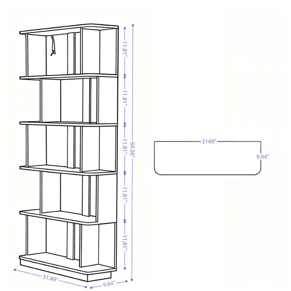English Elm 90 Cm Modular Corner Bookcase Set Two Units White Oak Finish Home Office Display W2899S00013