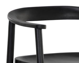 Sunpan Jeremy Counter Stool – Sleek Mid-Century Design in Acacia Wood with Unique Natural Textures and Character Black
