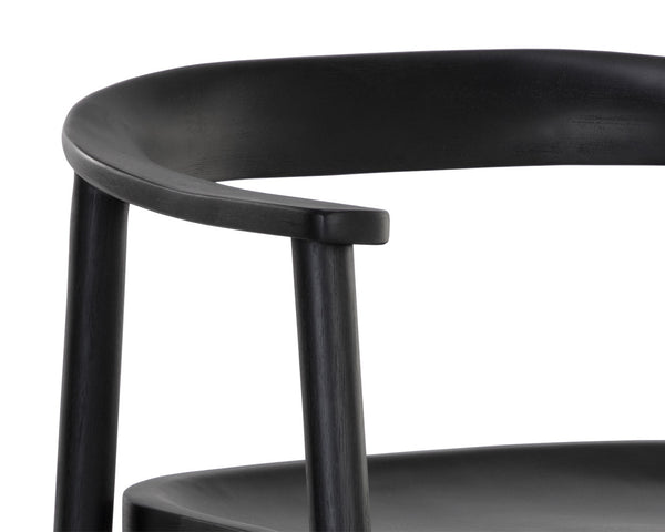 Sunpan Jeremy Counter Stool – Sleek Mid-Century Design in Acacia Wood with Unique Natural Textures and Character Black