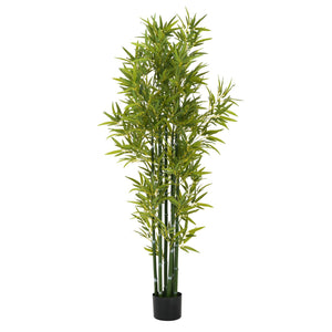 English Elm Christopher Knight Home® - 72" Artificial Bamboo Set of 2 in Black Plastic Pots — Lifelike Polyester PE Leaves, Pre-Potted, No Assembly, Easy Care, Ideal Home & Office Décor (71" x 10.5") N772P286759G