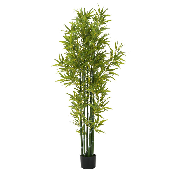 English Elm Christopher Knight Home® - 72" Artificial Bamboo Set of 2 in Black Plastic Pots — Lifelike Polyester PE Leaves, Pre-Potted, No Assembly, Easy Care, Ideal Home & Office Décor (71" x 10.5") N772P286759G