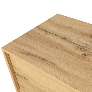 English Elm Carved Flower Door Large Storage Cabinet with Metal Handles — Elegant Carved Design for Entryway, Kitchen and Living Room Natural Wood W1445P164167