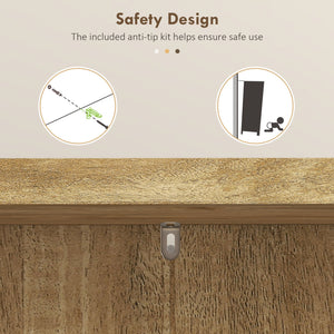 English Elm HOMCOM 41" Kitchen Pantry Cabinet with 5-Tier Shelves, 12 Door Racks, Anti-Tip Straps, Sleek Design Natural Wood W2225P217122