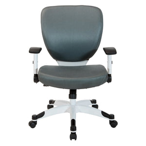 OSP Home Furnishings Padded Managers Chair with Mesh Back Lumbar Support and Ergonomic Synchro Tilt Control 5200W-2M