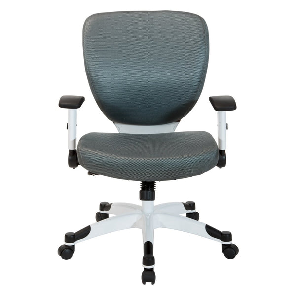 OSP Home Furnishings Padded Managers Chair with Mesh Back Lumbar Support and Ergonomic Synchro Tilt Control 5200W-2M