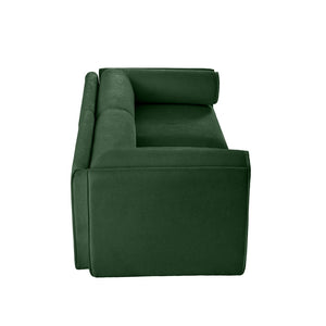 English Elm Stylish Green Chenille 2-Seater Sofa With Hidden Storage, Ergonomic Cylindrical Backrest & Armrests W714S01057-GIGA