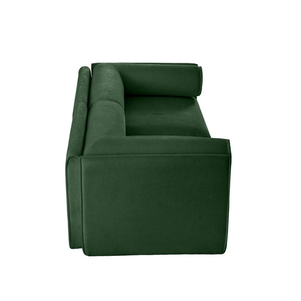 English Elm Stylish Green Chenille 2-Seater Sofa With Hidden Storage, Ergonomic Cylindrical Backrest & Armrests W714S01057-GIGA